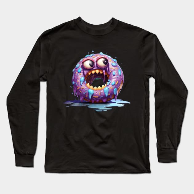Monster donut, Halloween Long Sleeve T-Shirt by WorldByFlower